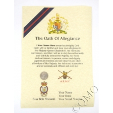 RAOC Royal Army Ordnance Corps Oath Of Allegiance Certificate